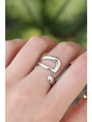 ALK Pirinç Gümüş Renk Ayarlanabilir Yüzük