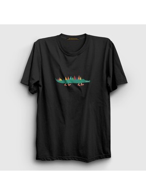Presmono Unisex Siyah Little Alligator Timsah T-Shirt