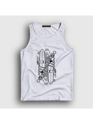 Presmono Unisex Beyaz Surfer Kings Kral Atlet
