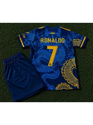 Candy Cup Ronaldo Dragon 2026/2027 Yeni Sezon 7 Numara Yeni Çocuk Forması 2'li Set (Blue)