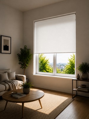Auralight Blackout Mat Stor Perde, Işık Geçirmez Karartma Stor Perde, BL-1001 Beyaz Renk