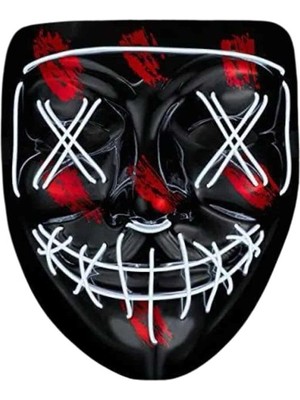 ALK Hallowen Parti Maskesi Neon LED Işıklı Maske 3 Modlu Cadılar Bayramı Maskesi - Lisinya