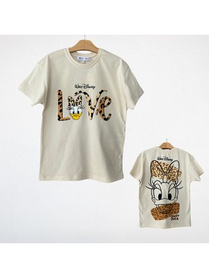 Noble Kids Kız Çocuk Leopar Baskılı Tişört Bej