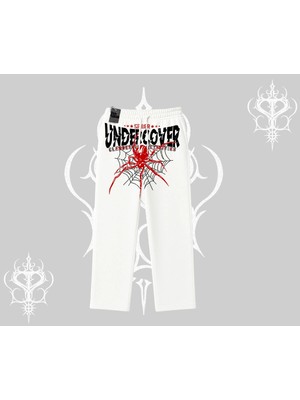 Tarzsokak Beyaz Baggy Eşofman Altı Spider Undercover