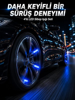 ALK 4'lü LED Sibop Işığı Hareket Sensörlü Araç Lastik Sibop Lambası - Lisinya