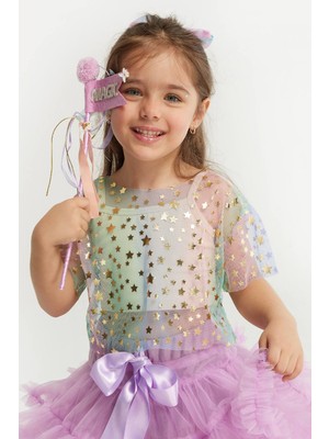 Le Mabelle Kız Çocuk Tül Crop Çok Renkli