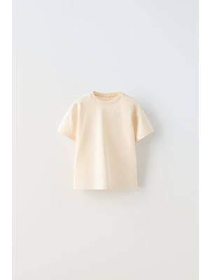 La'ciel Paris La Ciel Paris Çocuk Basic Oversize Tişört Krem
