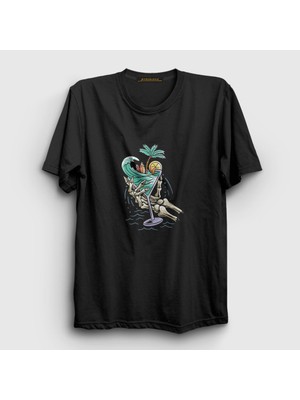 Presmono Unisex Siyah Summer Cocktail T-Shirt