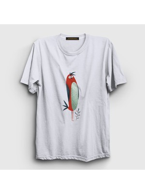 Presmono Unisex Beyaz Cool Bird Kuş T-Shirt
