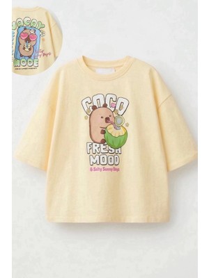 West Sky Kız Çocuk Capybara Baskılı T-Shirt