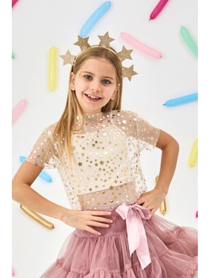 Le Mabelle Kız Çocuk Tül Crop Ekru
