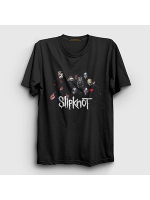 Presmono Unisex Siyah Band V3 Slipknot T-Shirt
