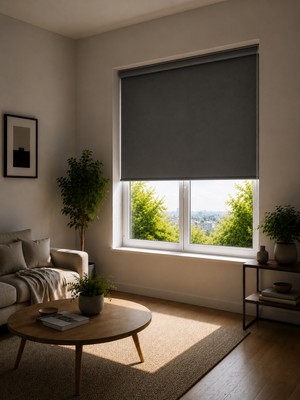 Evolia Blackout Mat Stor Perde, Işık Geçirmez Karartma Stor Perde, BL-1003 Antrasit Renk