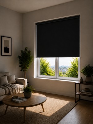 Auralight Blackout Mat Stor Perde, Işık Geçirmez Karartma Stor Perde, BL-1005 Siyah Renk
