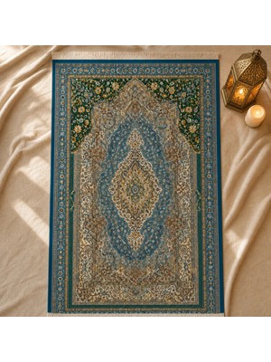 Belirtilmemiş Nain Mavi Seccade | Dijital Baskılı Klasik Ipek Dokuma Namaz Halısı