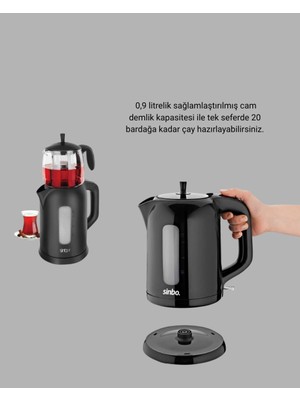 Çaycı Cam Demlikli 1800W Güçlü ve Sıcak Tutmalı Elektrikli Çay Makinesi