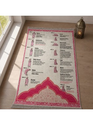 Belirtilmemiş Namaz Kılmayı Öğreten Seccade ( Pembe )