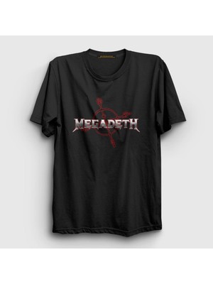 Presmono Unisex Siyah Logo V2 Megadeth T-Shirt