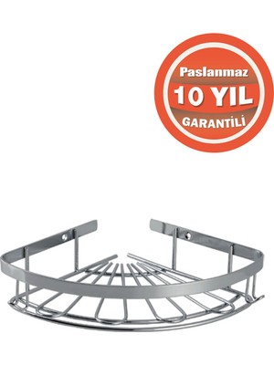 Çelik Banyo Paslanmaz Çelik Zirve 1'li 19X19 cm Şampuanlık Banyo Rafı