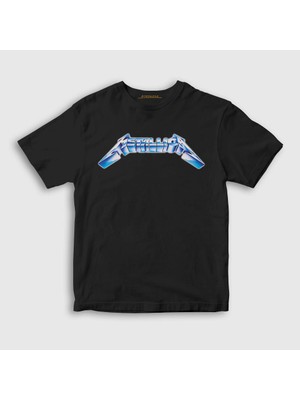 Presmono Unisex Çocuk Siyah Logo V2 Metallica T-Shirt