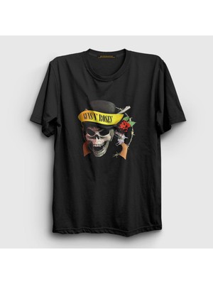 Presmono Unisex Siyah Hat V2 Guns N' Roses T-Shirt