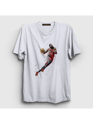 Presmono Unisex Beyaz Drive James Harden Basketbol T-Shirt