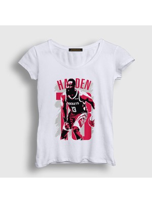 Presmono Kadın Beyaz James Harden 13 Basketbol T-Shirt