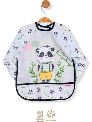 UmBaby Panda Sıvı Geçirmez Bebek Mama Önlüğü 6-24 Ay | Blw Beslenme ve Etkinlik Önlüğü