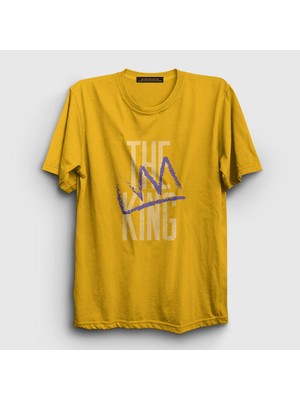 Presmono Unisex Sarı King V2 LeBron James Basketbol T-Shirt