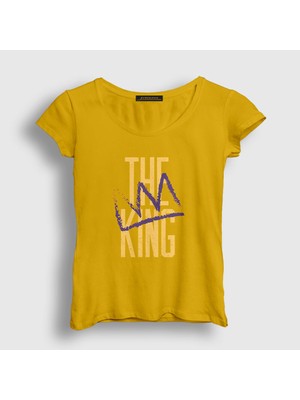 Presmono Kadın Sarı King V2 LeBron James Basketbol T-Shirt