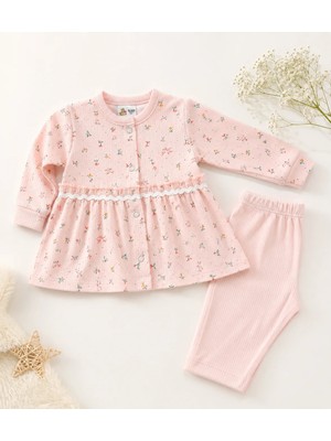 UmBaby Kız Bebek Fitilli Penye Takım -0-3/3-6