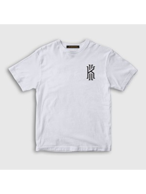 Presmono Unisex Çocuk Beyaz Logo Kyrie Irving Basketbol T-Shirt