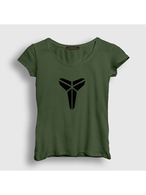 Presmono Kadın Haki Logo Kobe Bryant Basketbol T-Shirt