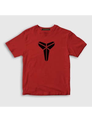 Presmono Unisex Çocuk Kırmızı Logo Kobe Bryant Basketbol T-Shirt