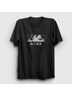 Presmono Unisex Siyah Eyes Giyu Tomioka Anime Demon Slayer Kimetsu No Yaiba T-Shirt