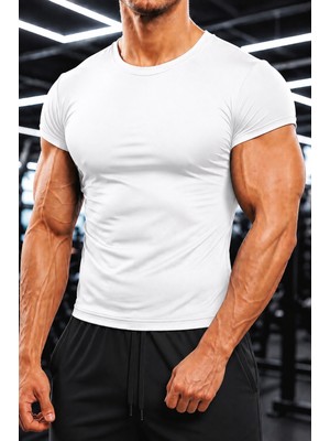 Sapeur Erkek Premium Slim Fit Katlamalı Kollu Günlük & Spor Tişört - Ultra Esnek ve Nefes Alan