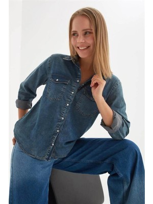 Fashion Friends Denim Gömlek Mavi