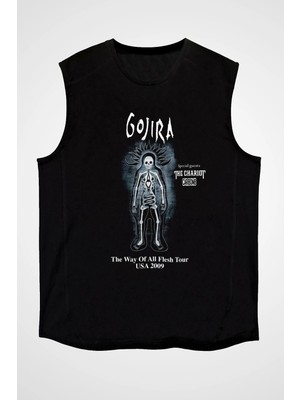 Tarzsokak Gojira Siyah Kolsuz Tişört T-Shirt
