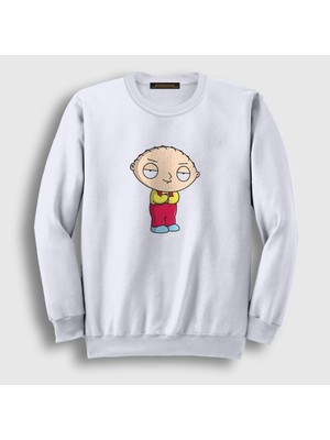 Presmono Unisex Beyaz Stewie Griffin Family Guy Sweatshirt