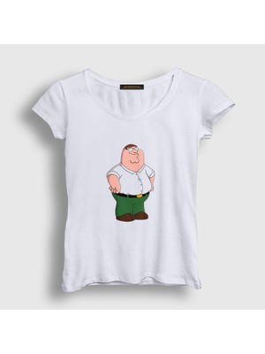 Presmono Kadın Beyaz Peter Griffin V2 Family Guy T-Shirt