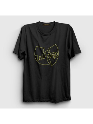Presmono Unisex Siyah Logo Wu Tang Clan T-Shirt
