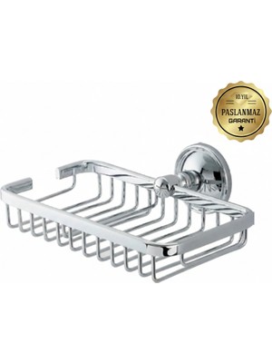 Çelik Banyo Paslanmaz Pirinç Mercan 10X19 Rozetli Sabunluk Süngerlik