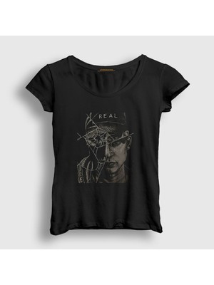 Presmono Kadın Siyah Broken Rapper Nf T-Shirt