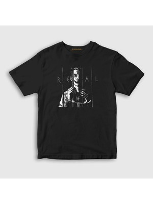 Presmono Unisex Çocuk Siyah Real Rapper NF T-Shirt