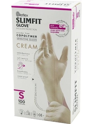 Semel Reflex Slimfit Glove KOD-030 S Krem Pudrasız Muayene Eldiven 100LÜ BX40