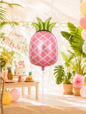 Parti Adresi Pembe Ananas Folyo Balon – Tropikal Yaz Partisi Dekorasyonu 60 cm