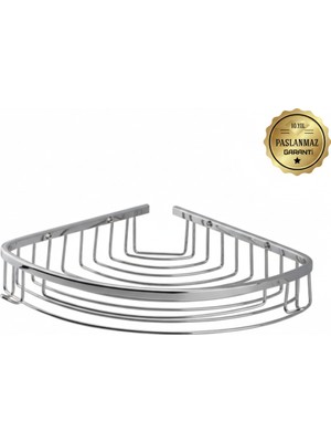 Çelik Banyo Paslanmaz Pirinç Destina Tekli 19*19 cm Sampuanlık Süngerlik Köşelik