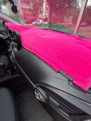 Semel Yumuşak Tüylü Oto Torpido Bagaj Üstü Örtü Peluş Halı Fuşya Pembe 130X40CM