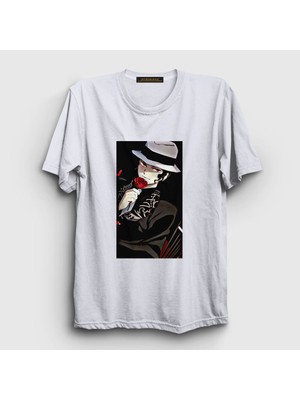 Presmono Unisex Beyaz Muzan Kibutsuji Anime Demon Slayer Kimetsu No Yaiba T-Shirt