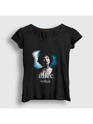 Presmono Kadın Siyah Alice Vampire Twilight T-Shirt